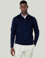 mens navy zip neck jumper