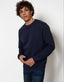 Men's Crew Neck Sweater In Navy - Urban Londonn Ltd