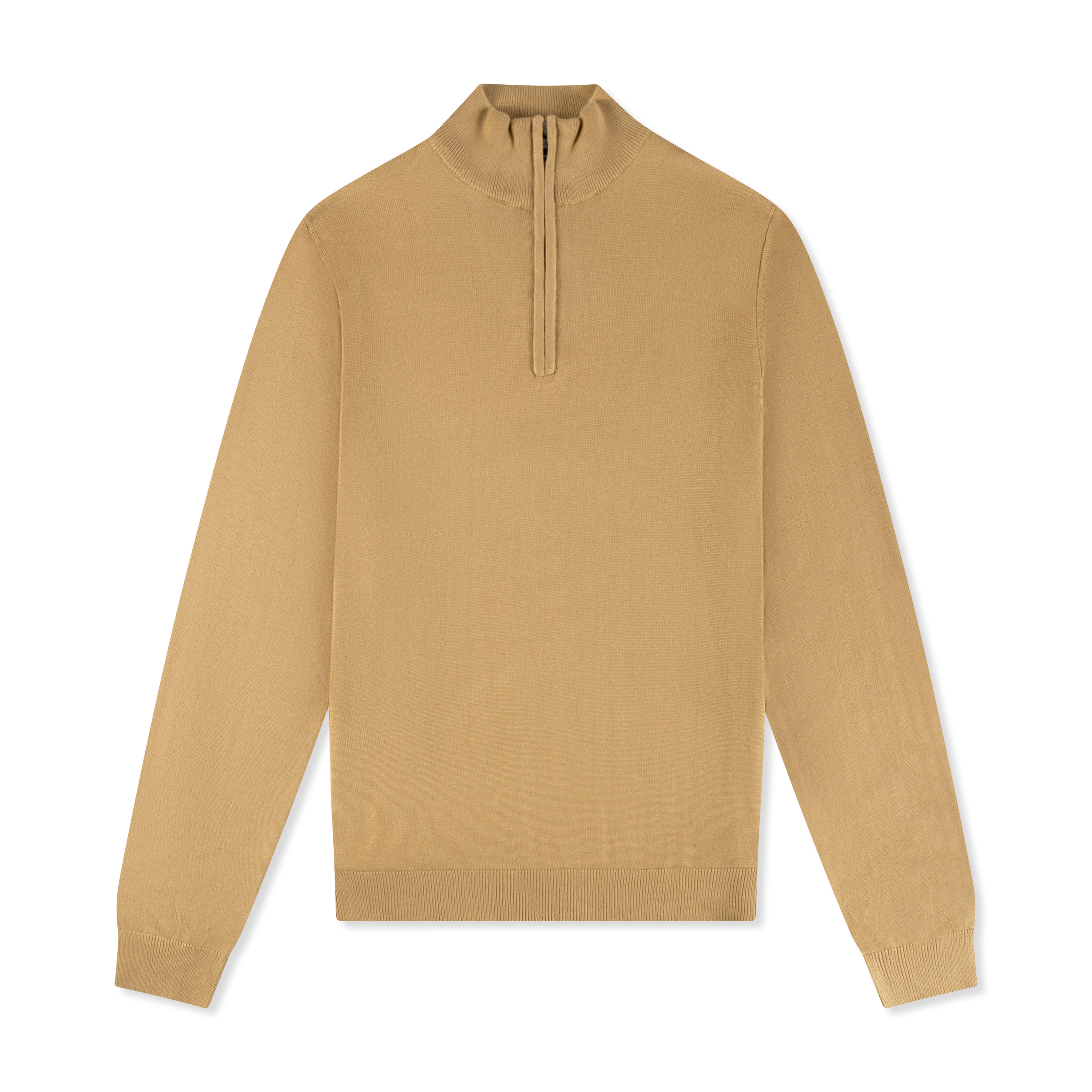 Mens Bronze Zip Neck Jumper
