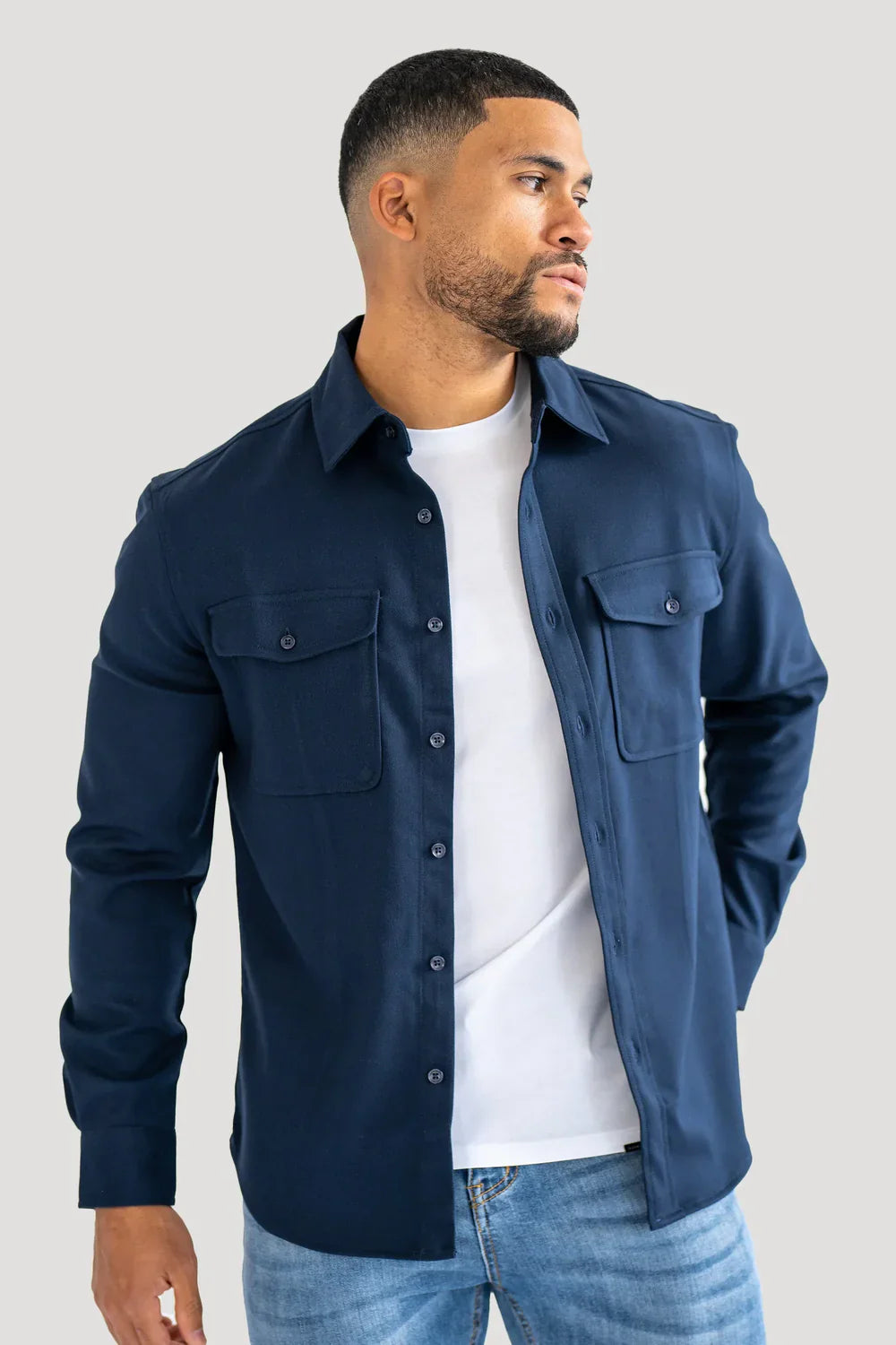 Mens Blue Premium Overshirt Main image
