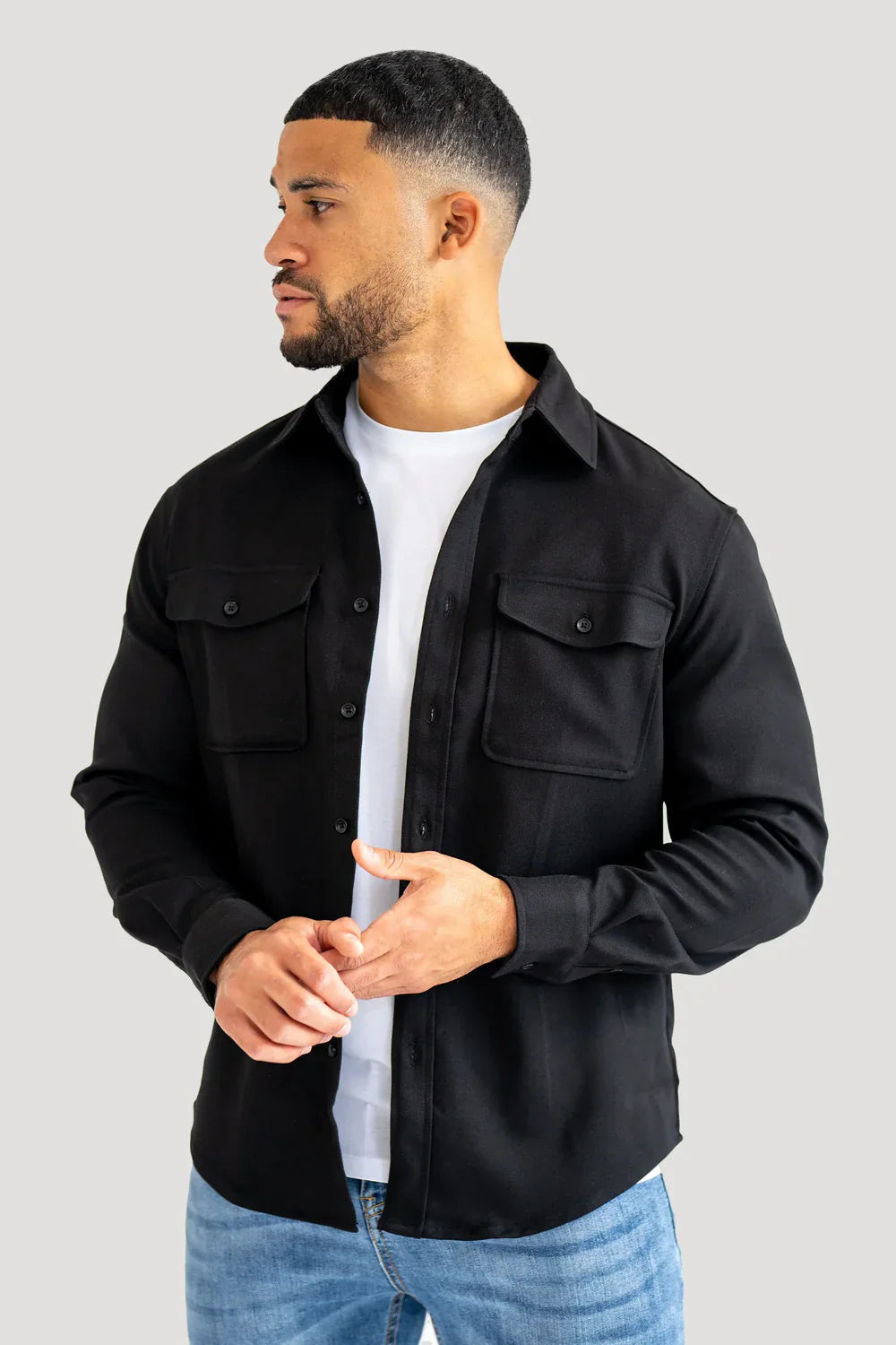 Mens Black Premium Overshirt Main image