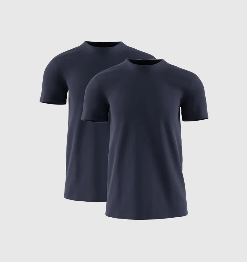 Pack Of 2 Men's Muscle Fit Navy T-Shirt