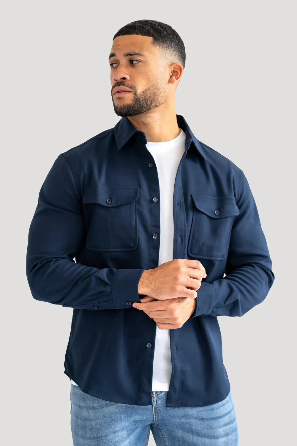 Mens Blue Premium Overshirt