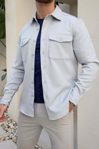 Men’s Grey Premium Overshirt Secondary image