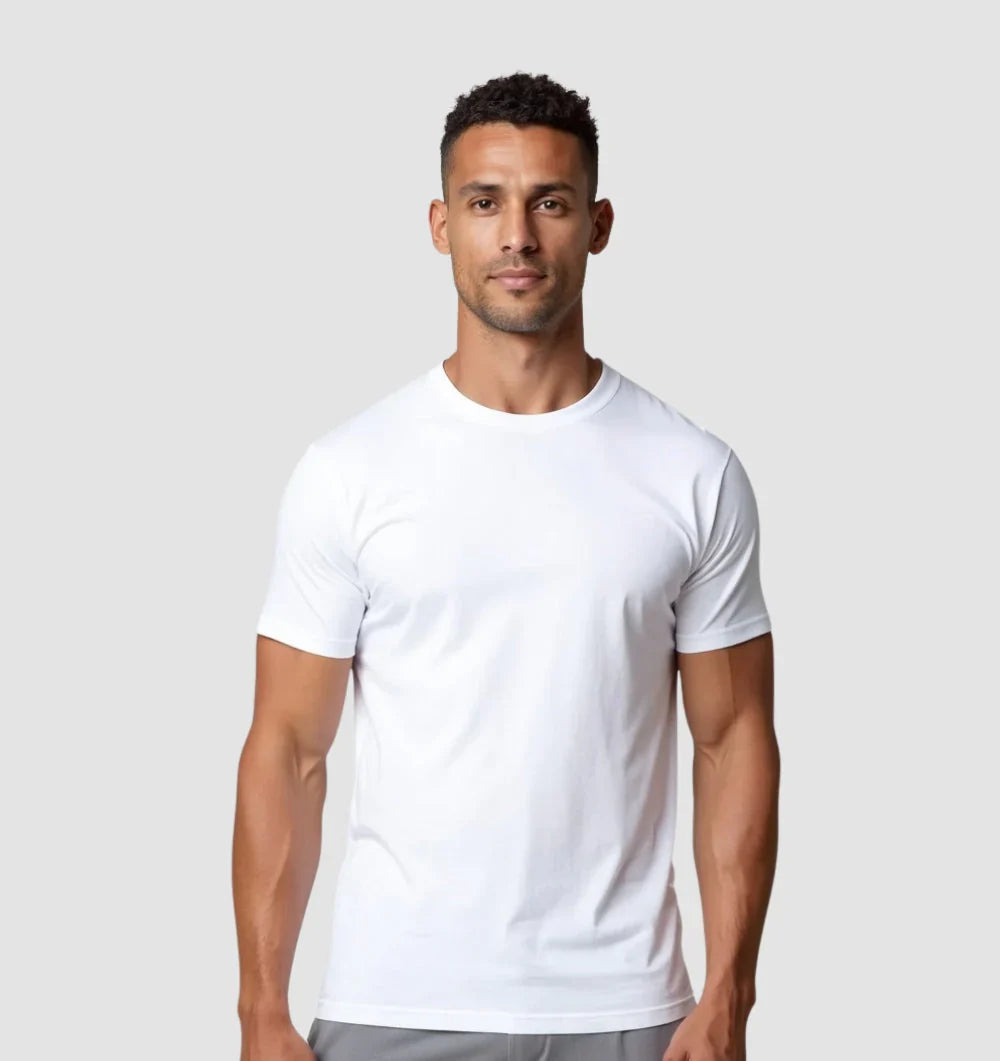Men's Muscle Fit White T-Shirt Main image