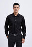 Mens Cotton Smart Casual Shirt In Black