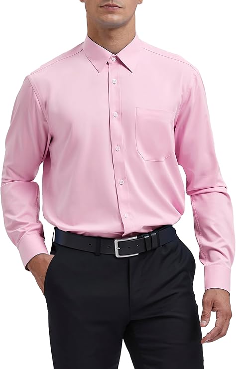 Mens Cotton Smart Casual Shirt In Pink Secondary image
