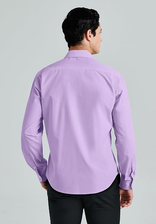 Mens Cotton Smart Casual Shirt In Purple Secondary image
