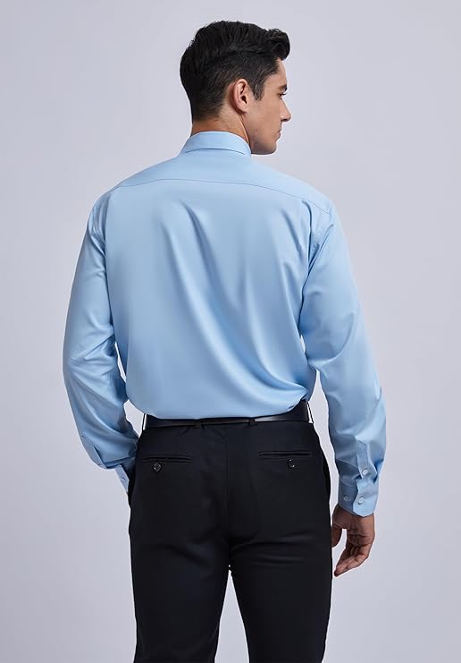 Mens Cotton Smart Casual Shirt In Sky Blue
