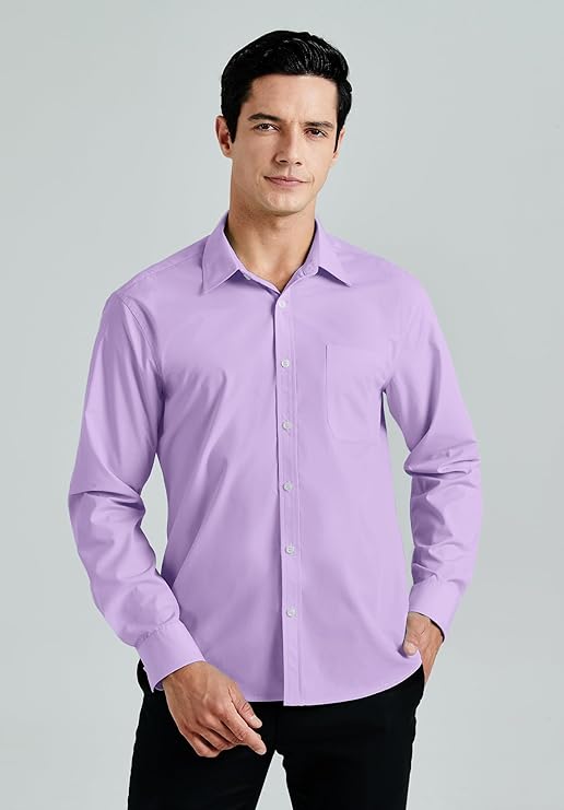 Mens Cotton Smart Casual Shirt In Purple