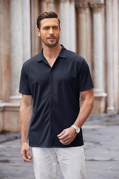 Mens Linen Shirt In Navy