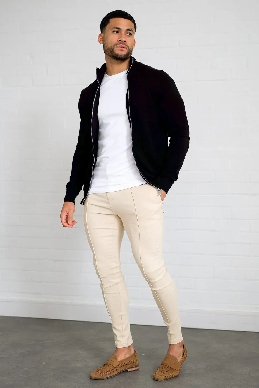 Men's Black Full Zip Jumper