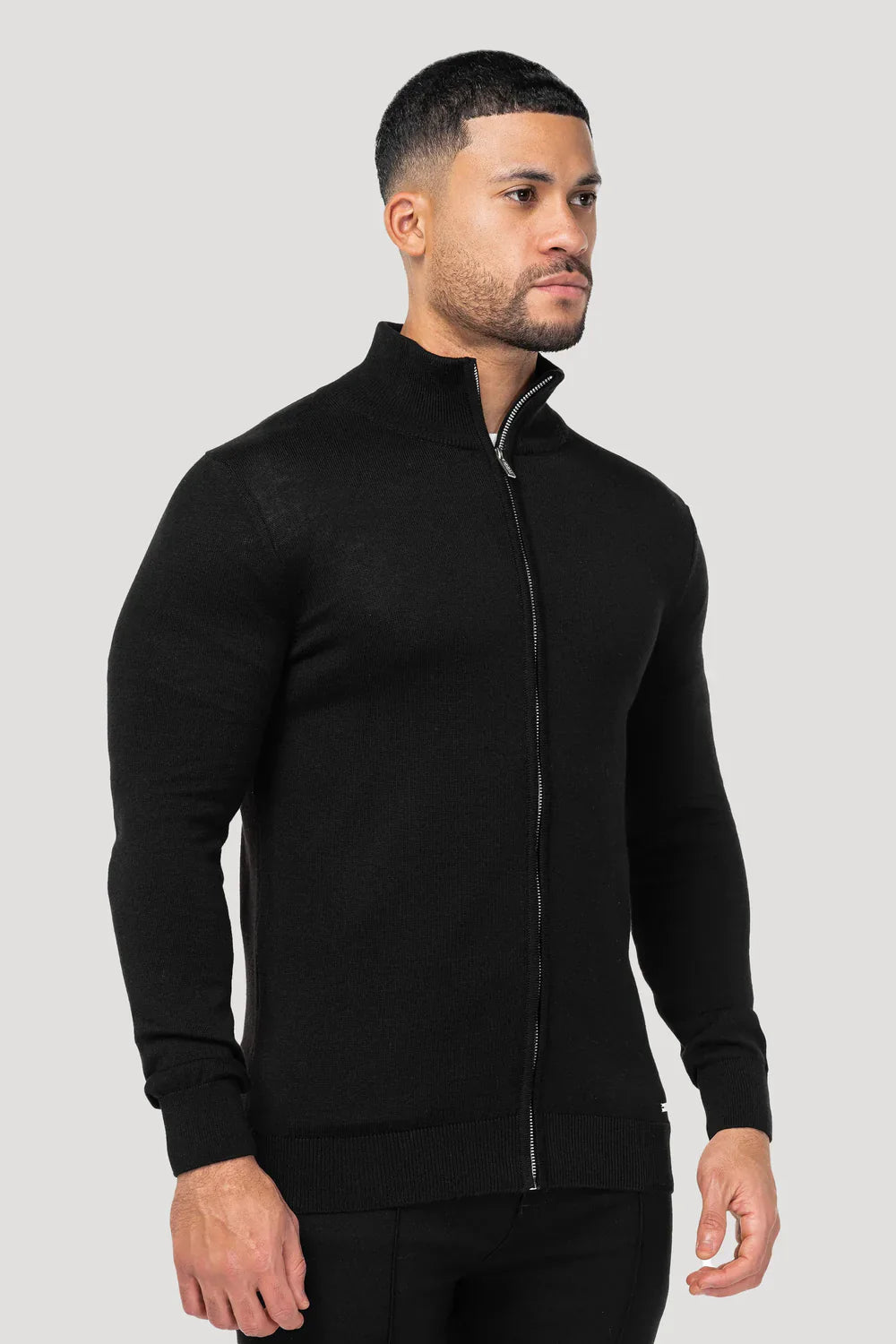 Men's Black Full Zip Jumper