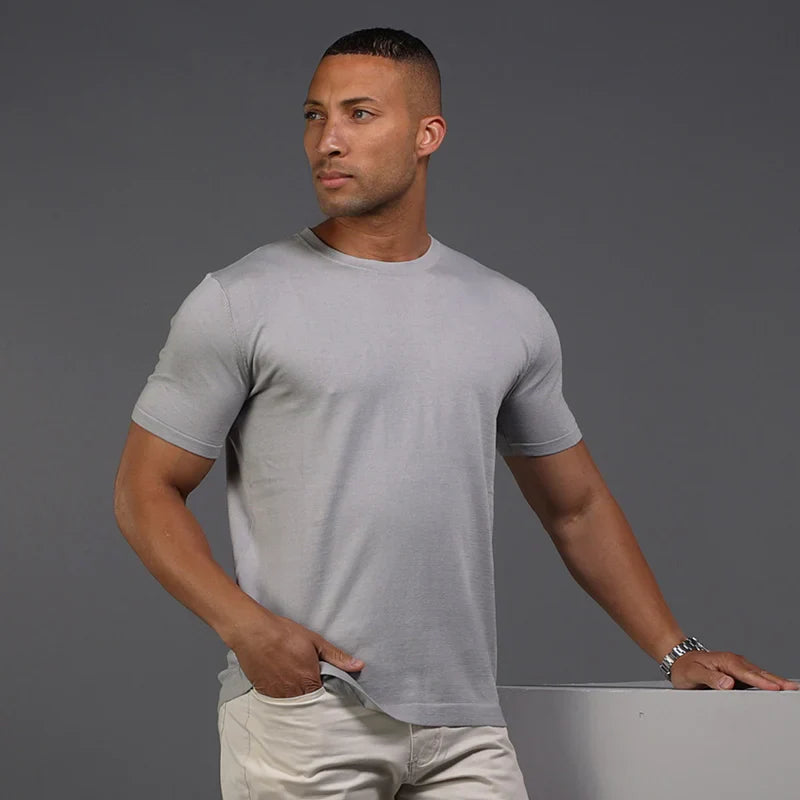 Muscle Fit Rich Cotton Grey T-Shirt Main image