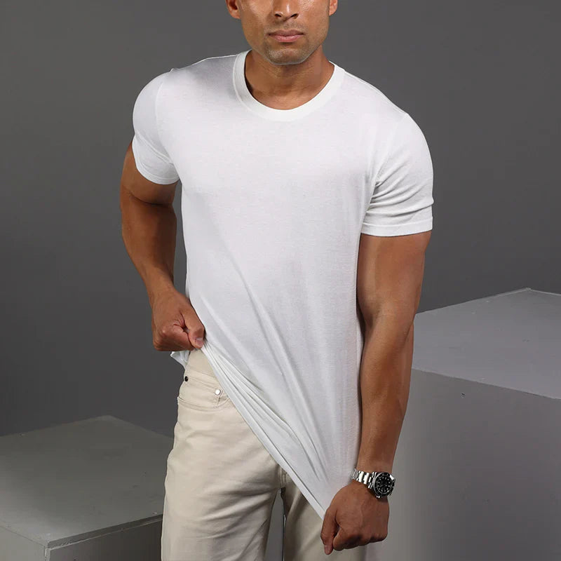 Muscle Fit Rich Cotton White T-Shirt Secondary image