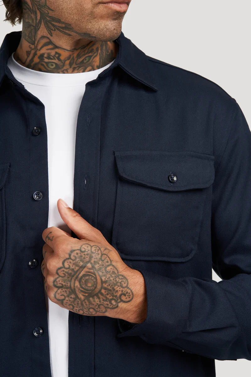 Mens Blue Premium Overshirt