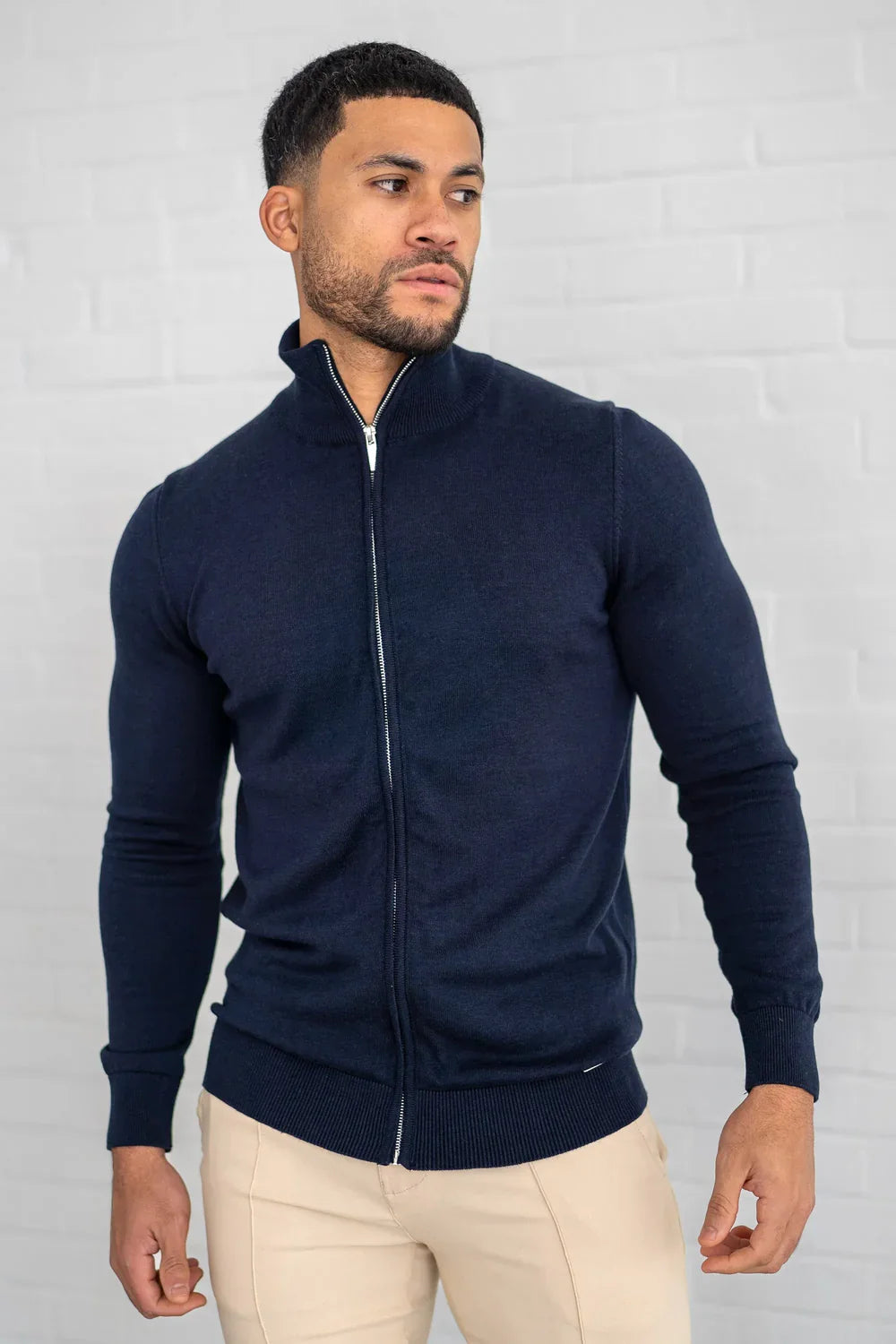 Men's Navy Full Zip Jumper