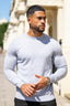 Men's Grey Crew Neck Knit Sweater