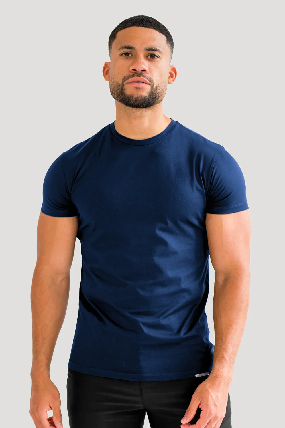 Mens Muscle Fit Navy T-Shirt