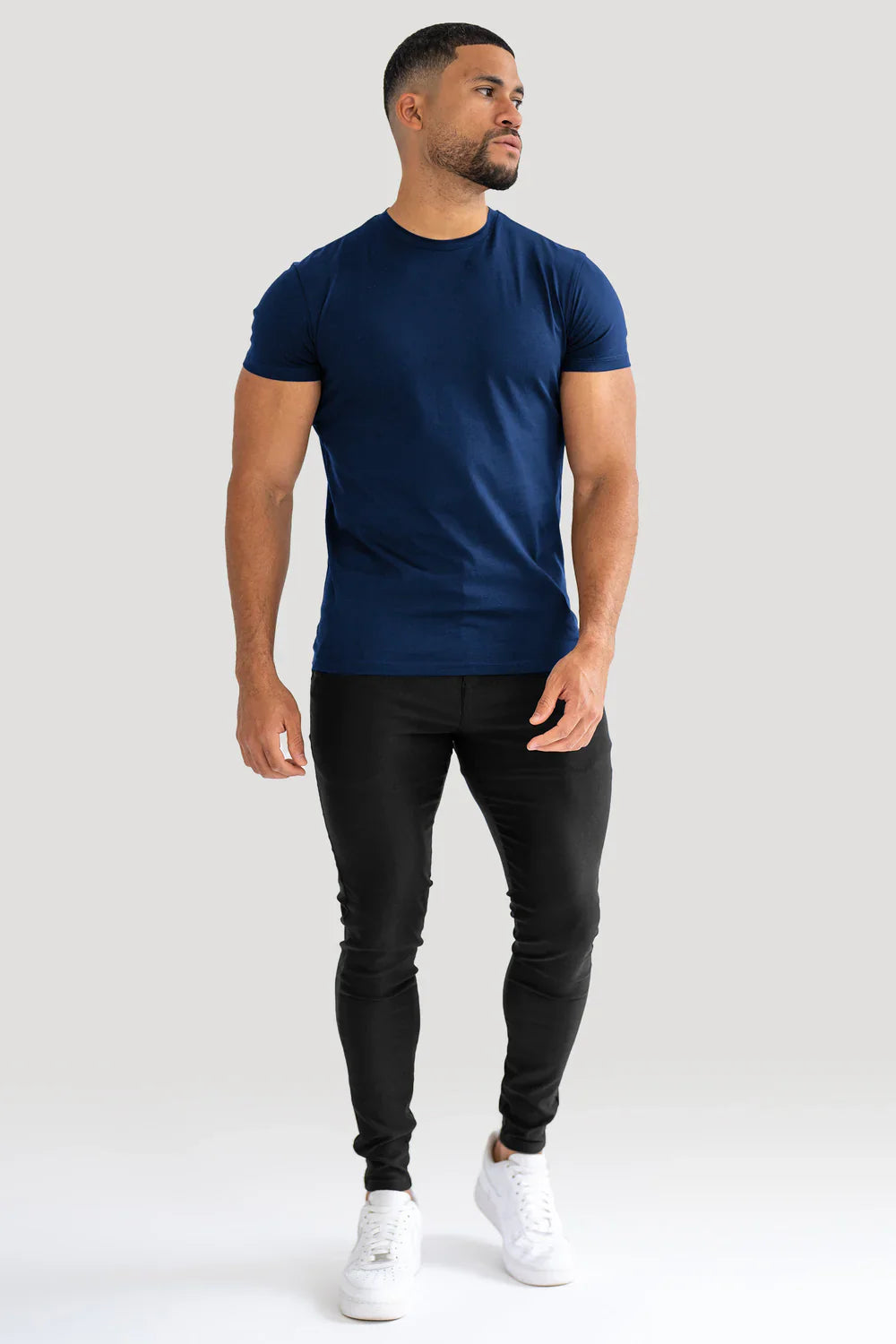Mens Muscle Fit Navy T-Shirt