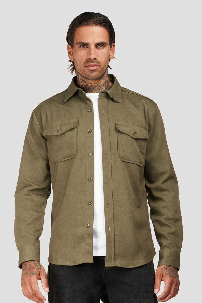 Mens Khaki Premium Overshirt