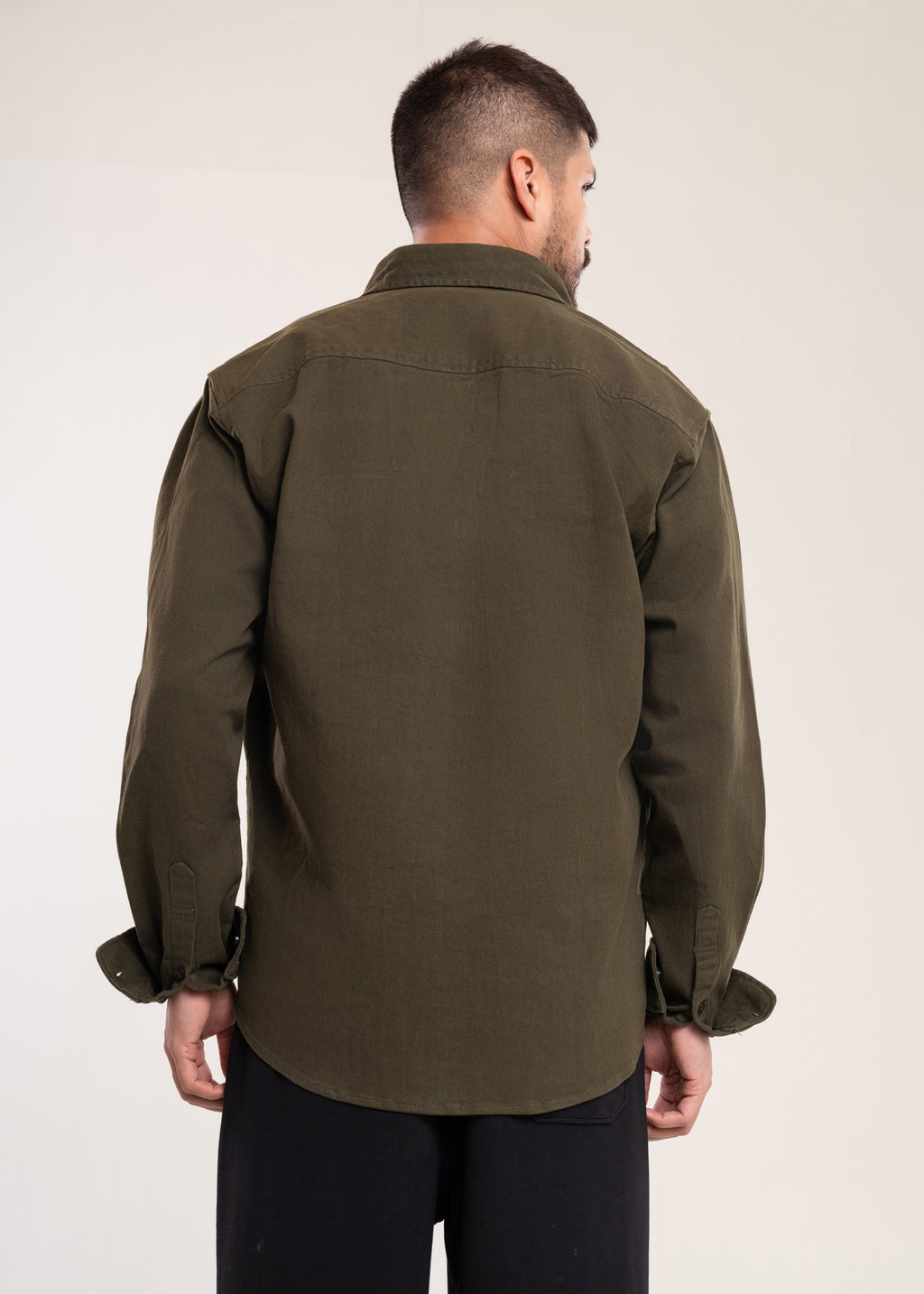 Mens Overshirt Khaki Shacket - Casual Shirt - Lucca Mens Clothing UK