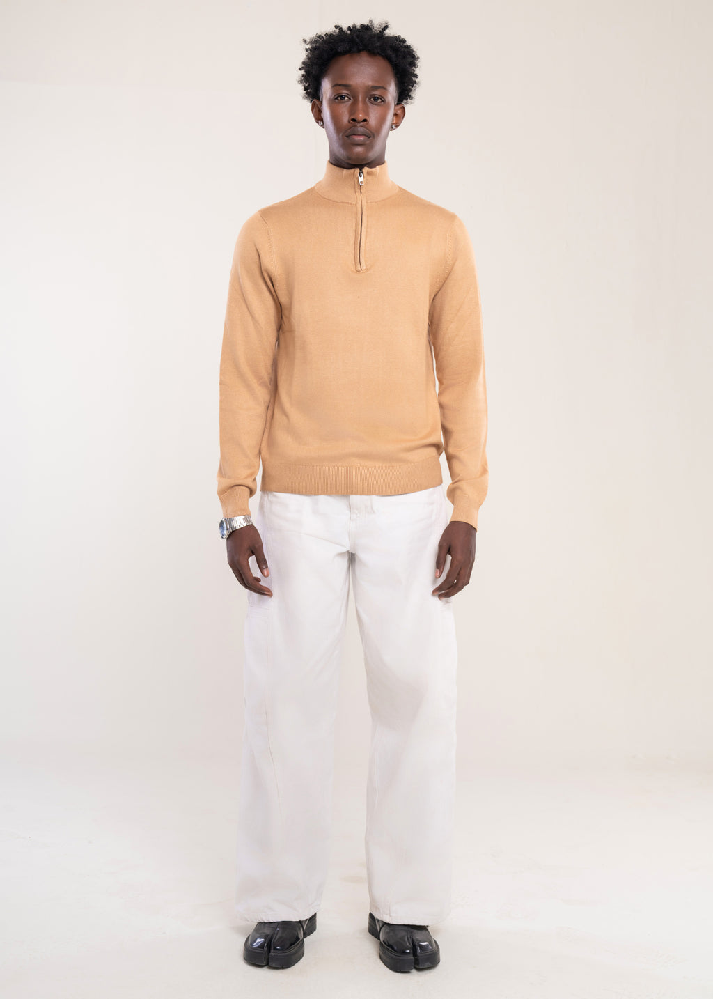 Mens Zip Neck Jumper Bronze Half Zip Jumper And Quarter Zip Jumper