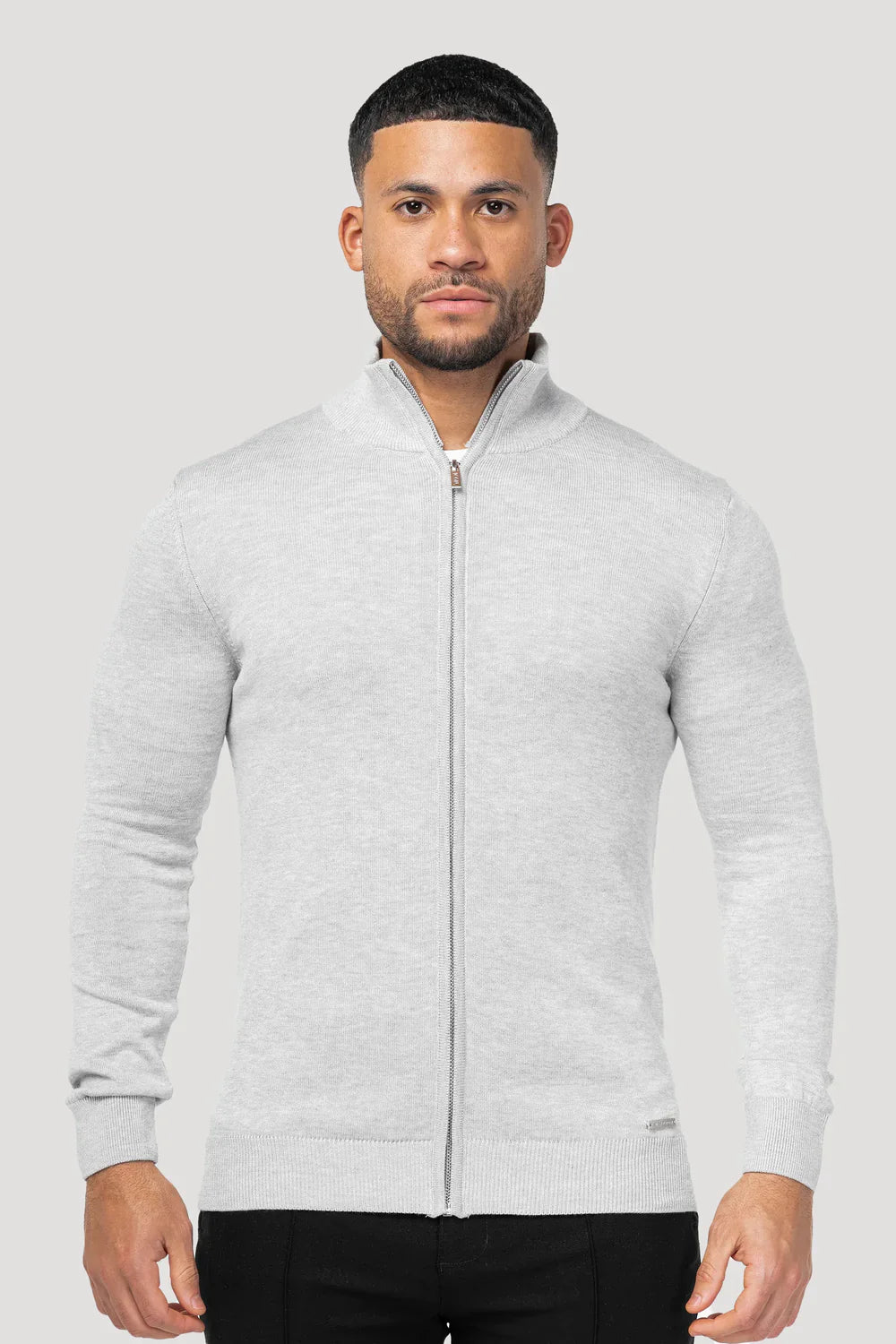 Men's Grey Full Zip Jumper