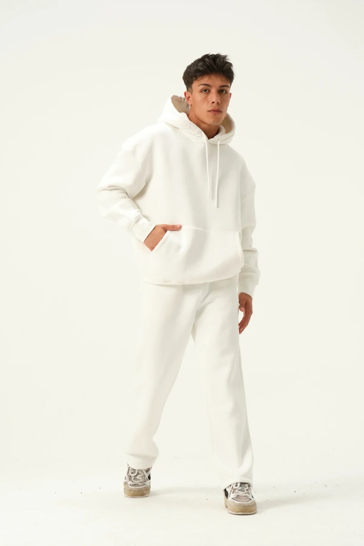 Men's Oversized Hoodie In Cream Main image