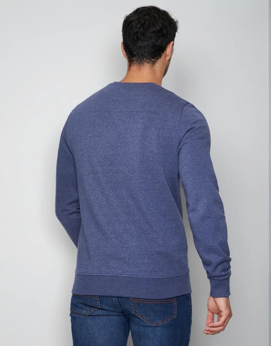 Men's Crew Neck Sweater In Blue - Urban Londonn Ltd