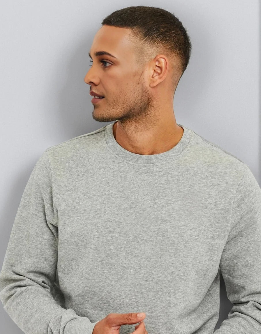 Men's Crew Neck Sweater In Grey Secondary image