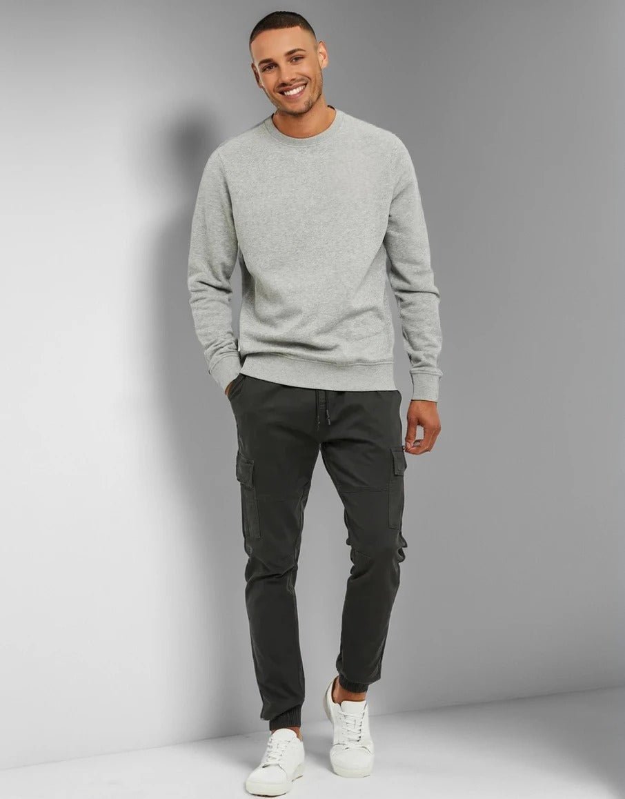 Men's Crew Neck Sweater In Grey - Urban Londonn Ltd