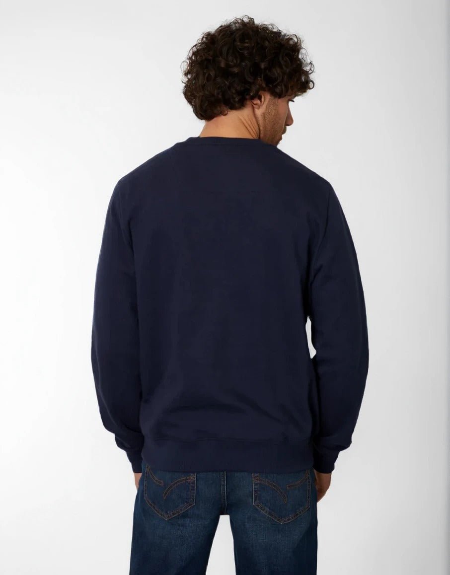 Men's Crew Neck Sweater In Navy - Urban Londonn Ltd