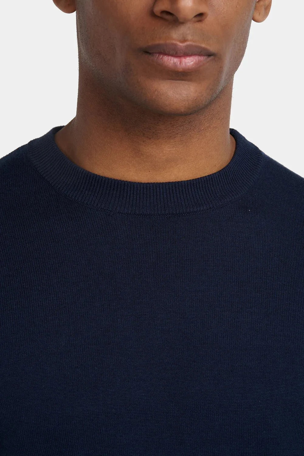 Men's Navy Crew Neck Knit Sweater - Urban Londonn Ltd