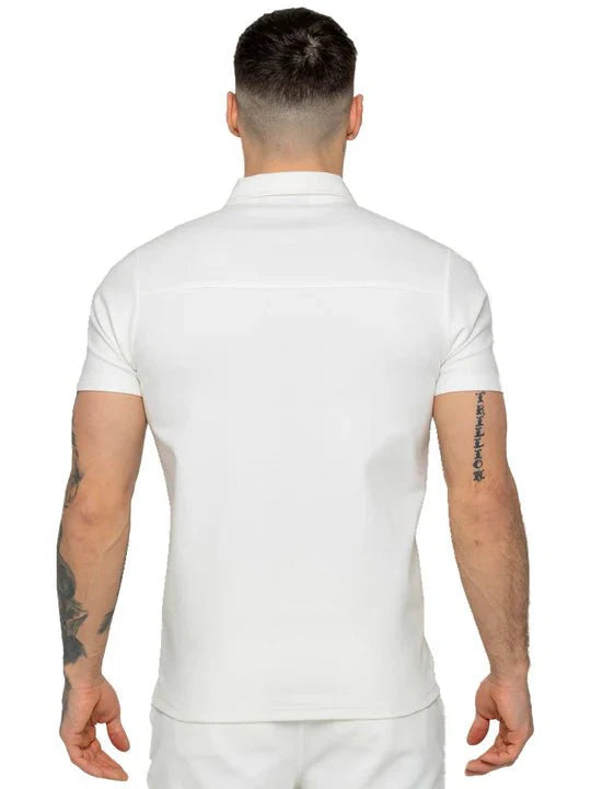 Men's Zip Neck Polo T-Shirt In white Secondary image